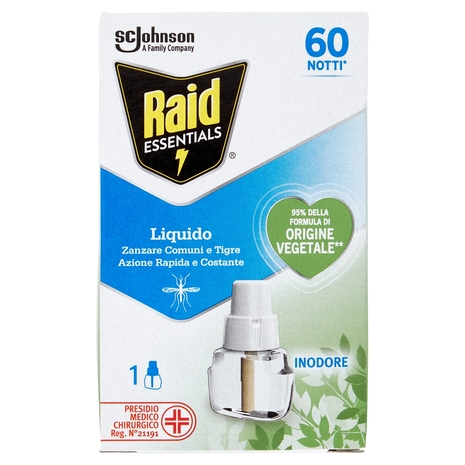 Raid Essentials Liquido Ricarica 60 notti 36 ml